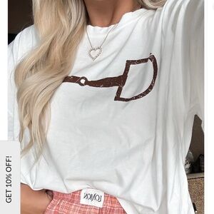 NEW!! Horse Bit Graphic Tee in White CROPPED